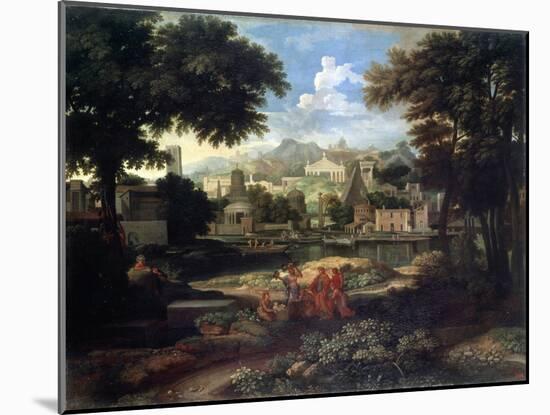 Landscape with Moses Saved from the Nile, Late 17th or 18th Century-Etienne Allegrain-Mounted Giclee Print