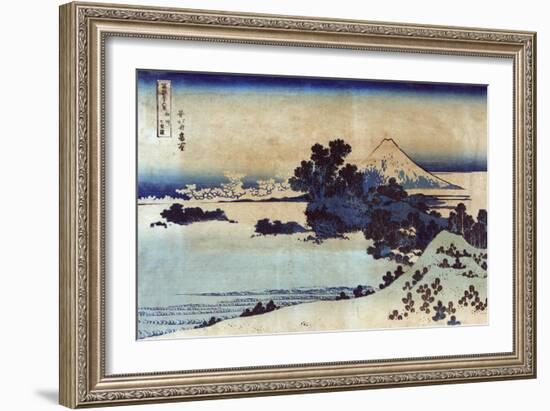 Landscape with Mount Fuji in the Background, Japanese Wood-Cut Print-Lantern Press-Framed Art Print