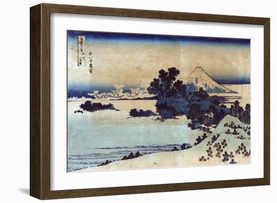 Landscape with Mount Fuji in the Background, Japanese Wood-Cut Print-Lantern Press-Framed Art Print