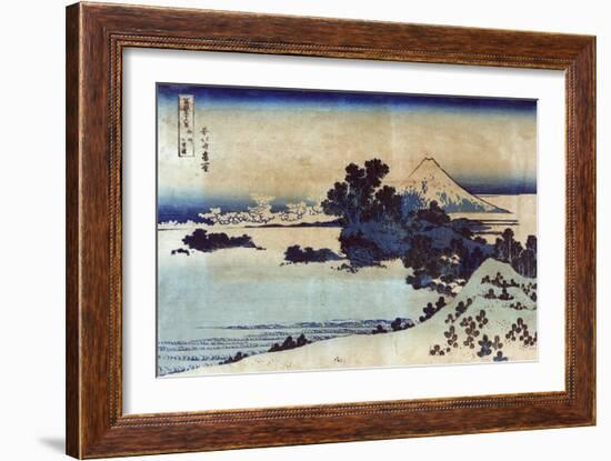 Landscape with Mount Fuji in the Background, Japanese Wood-Cut Print-Lantern Press-Framed Art Print