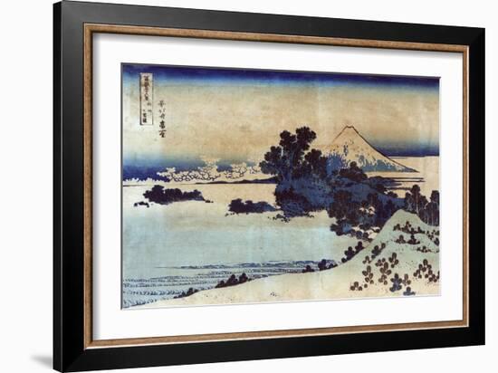 Landscape with Mount Fuji in the Background, Japanese Wood-Cut Print-Lantern Press-Framed Art Print