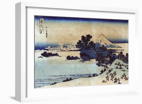 Landscape with Mount Fuji in the Background, Japanese Wood-Cut Print-Lantern Press-Framed Art Print