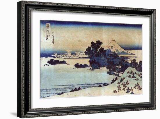 Landscape with Mount Fuji in the Background, Japanese Wood-Cut Print-Lantern Press-Framed Art Print
