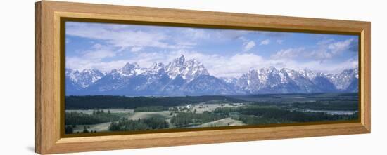 Landscape with Mountains in the Background, Jackson Hole, Grand Teton National Park, Wyoming, USA-null-Framed Premier Image Canvas