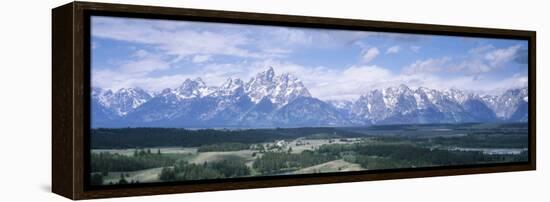 Landscape with Mountains in the Background, Jackson Hole, Grand Teton National Park, Wyoming, USA-null-Framed Premier Image Canvas