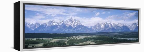 Landscape with Mountains in the Background, Jackson Hole, Grand Teton National Park, Wyoming, USA-null-Framed Premier Image Canvas