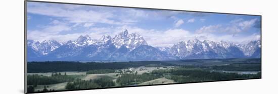 Landscape with Mountains in the Background, Jackson Hole, Grand Teton National Park, Wyoming, USA-null-Mounted Photographic Print