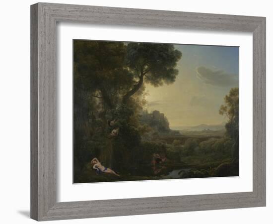 Landscape with Narcissus and Echo, 1644-Claude Lorraine-Framed Giclee Print