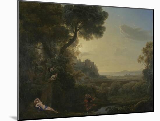 Landscape with Narcissus and Echo, 1644-Claude Lorraine-Mounted Giclee Print