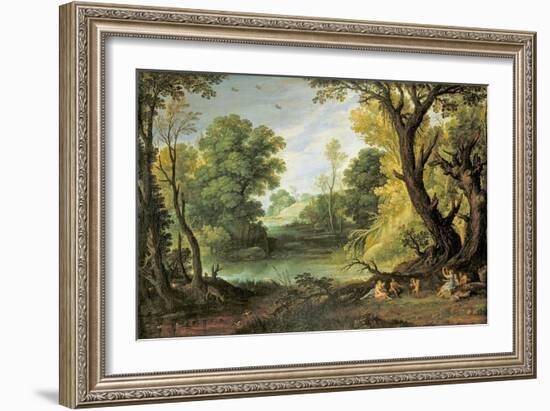 Landscape with Nymphs and Satyrs, 1623-Paul Brill Or Bril-Framed Giclee Print