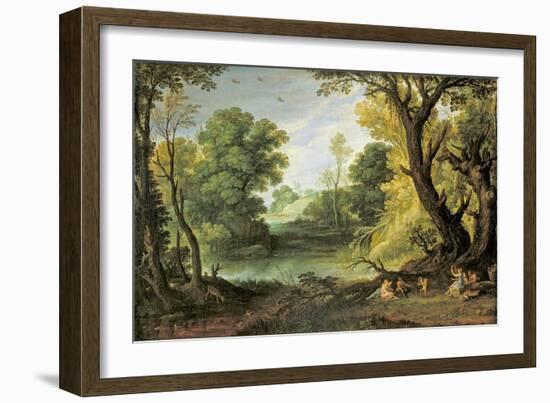 Landscape with Nymphs and Satyrs, 1623-Paul Brill Or Bril-Framed Giclee Print
