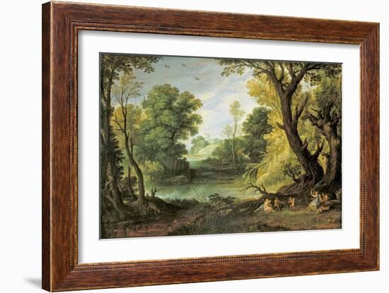 Landscape with Nymphs and Satyrs, 1623-Paul Brill Or Bril-Framed Giclee Print