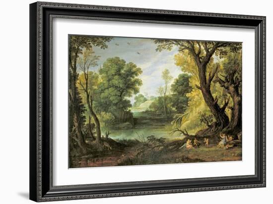 Landscape with Nymphs and Satyrs, 1623-Paul Brill Or Bril-Framed Giclee Print