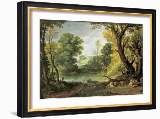 Landscape with Nymphs and Satyrs, 1623-Paul Brill Or Bril-Framed Giclee Print