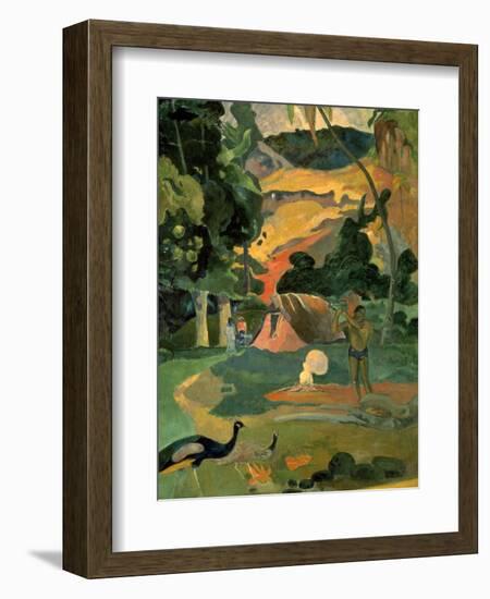 Landscape with Peacock-Paul Gauguin-Framed Art Print