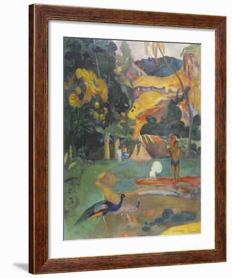 Landscape with Peacocks-Paul Gauguin-Framed Premium Giclee Print