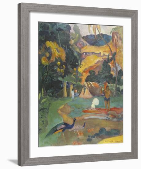 Landscape with Peacocks-Paul Gauguin-Framed Premium Giclee Print