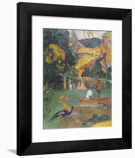Landscape with Peacocks-Paul Gauguin-Framed Premium Giclee Print