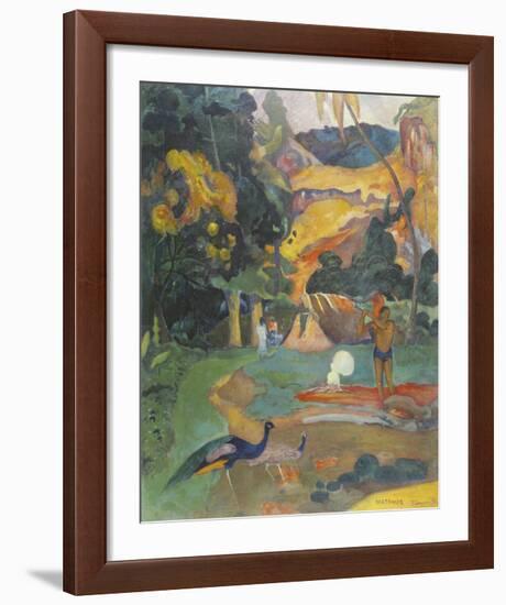 Landscape with Peacocks-Paul Gauguin-Framed Premium Giclee Print