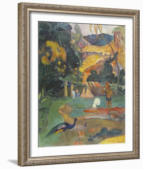Landscape with Peacocks-Paul Gauguin-Framed Giclee Print