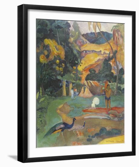 Landscape with Peacocks-Paul Gauguin-Framed Giclee Print