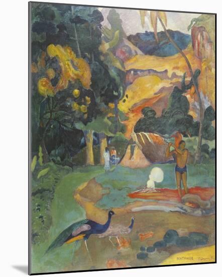 Landscape with Peacocks-Paul Gauguin-Mounted Giclee Print