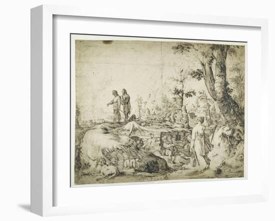 Landscape with Peasants by a Hut, 1593-Hendrik Goltzius-Framed Giclee Print