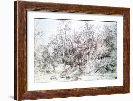 Landscape with Person Playing Flute, C1627-1674-Jan Lievens-Framed Giclee Print