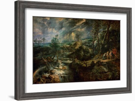 Landscape with Philemon and Baucis C.1625-Peter Paul Rubens-Framed Giclee Print