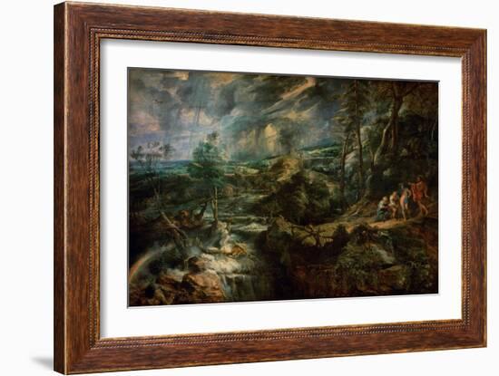 Landscape with Philemon and Baucis C.1625-Peter Paul Rubens-Framed Giclee Print