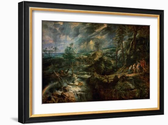 Landscape with Philemon and Baucis C.1625-Peter Paul Rubens-Framed Giclee Print