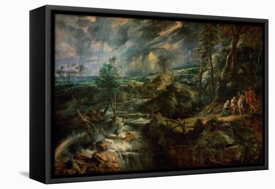 Landscape with Philemon and Baucis C.1625-Peter Paul Rubens-Framed Premier Image Canvas