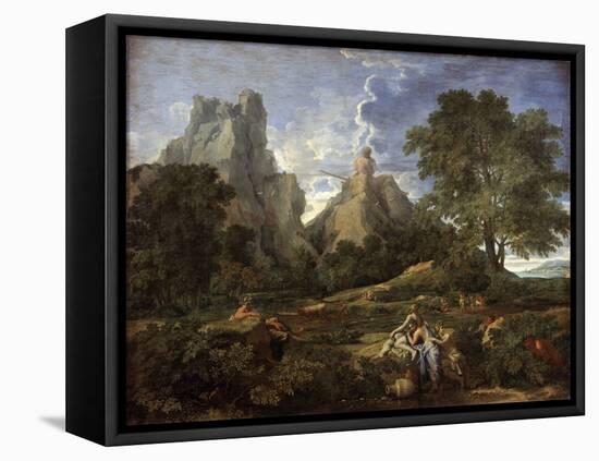 Landscape with Polyphemus, 1649 (Oil on Canvas)-Nicolas Poussin-Framed Premier Image Canvas