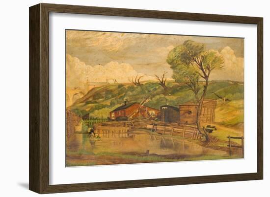 Landscape with Pond-null-Framed Giclee Print