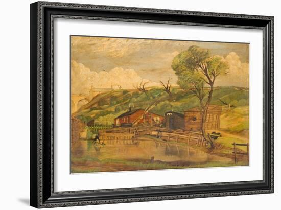 Landscape with Pond-null-Framed Giclee Print