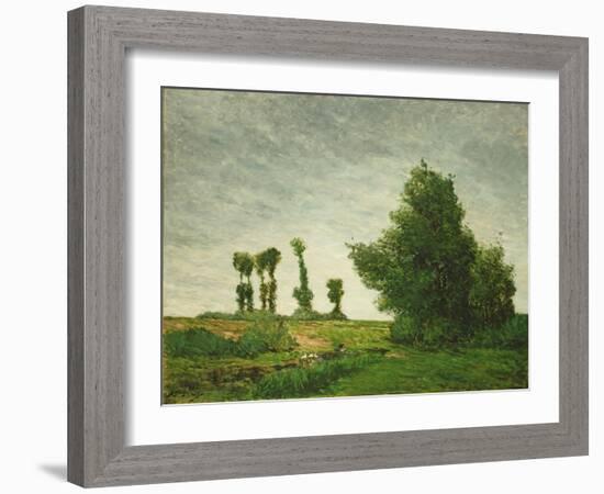 Landscape with Poplars, 1875-Paul Gauguin-Framed Giclee Print