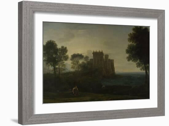 Landscape with Psyche Outside the Palace of Cupid (The Enchanted Castle), 1664-Claude Lorraine-Framed Giclee Print