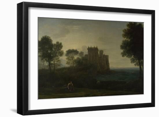 Landscape with Psyche Outside the Palace of Cupid (The Enchanted Castle), 1664-Claude Lorraine-Framed Giclee Print