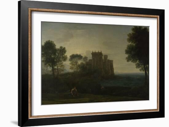 Landscape with Psyche Outside the Palace of Cupid (The Enchanted Castle), 1664-Claude Lorraine-Framed Giclee Print