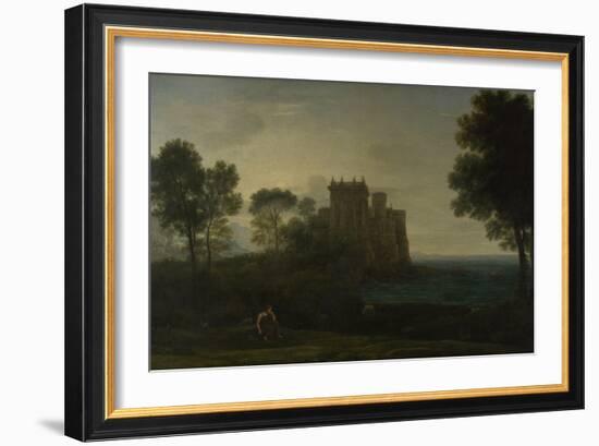 Landscape with Psyche Outside the Palace of Cupid (The Enchanted Castle), 1664-Claude Lorraine-Framed Giclee Print