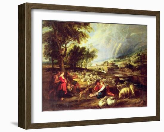 Landscape with Rainbow-Peter Paul Rubens-Framed Giclee Print