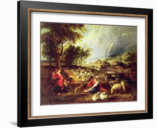 Landscape with Rainbow-Peter Paul Rubens-Framed Giclee Print