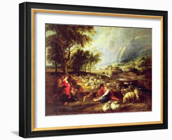 Landscape with Rainbow-Peter Paul Rubens-Framed Giclee Print