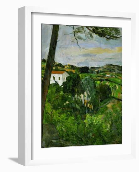 Landscape with Red Rooftops, Also Called Pine-Tree at L'Estaque, 1876-Paul Cézanne-Framed Giclee Print