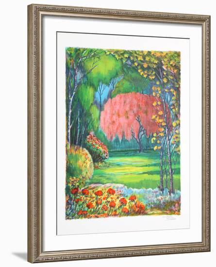 Landscape with Red Tree and Flowers-Torres-Framed Collectable Print