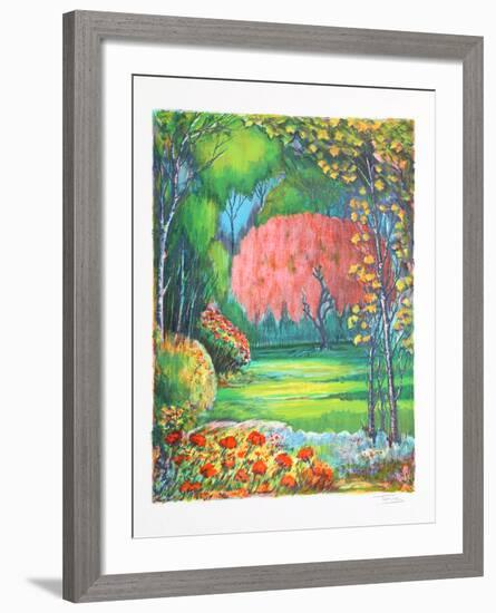 Landscape with Red Tree and Flowers-Torres-Framed Collectable Print