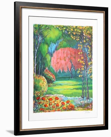 Landscape with Red Tree and Flowers-Torres-Framed Collectable Print