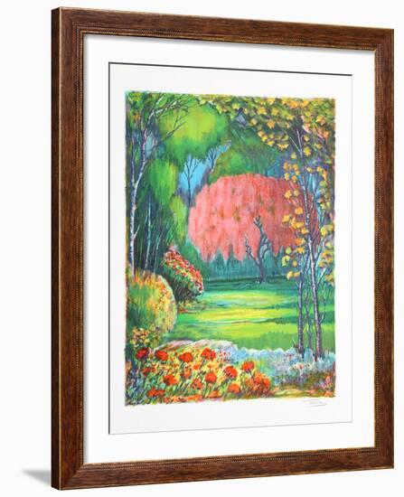 Landscape with Red Tree and Flowers-Torres-Framed Collectable Print