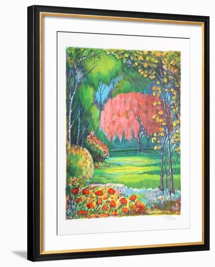 Landscape with Red Tree and Flowers-Torres-Framed Collectable Print