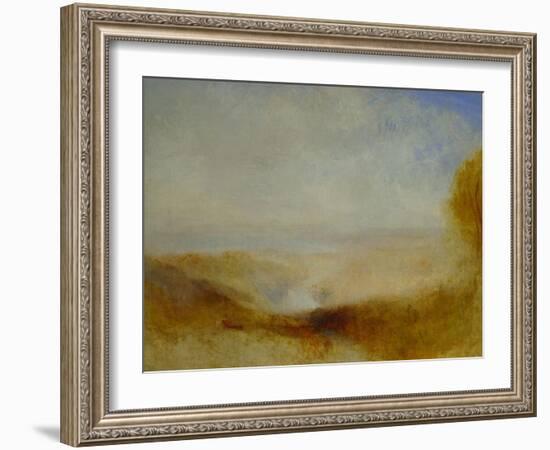 Landscape with river and a bay in the far background-Joseph Mallord William Turner-Framed Giclee Print